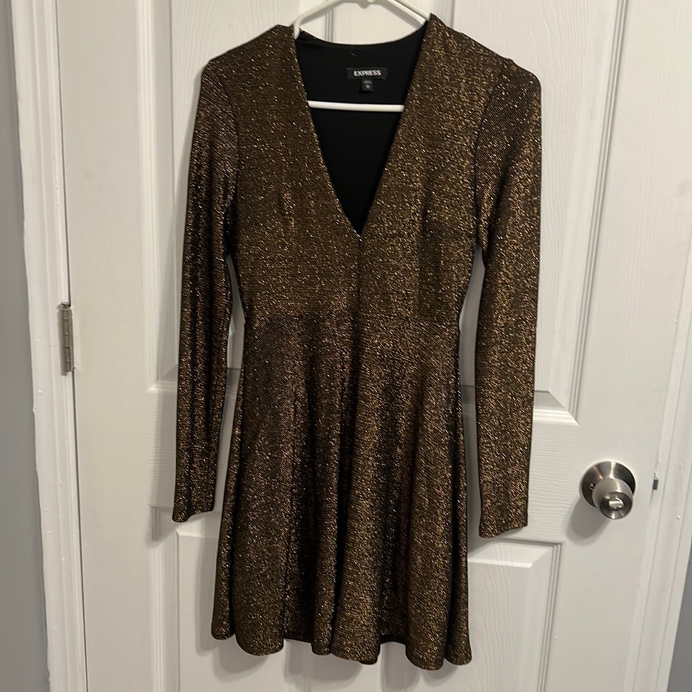 Metallic gold Express dress, XS